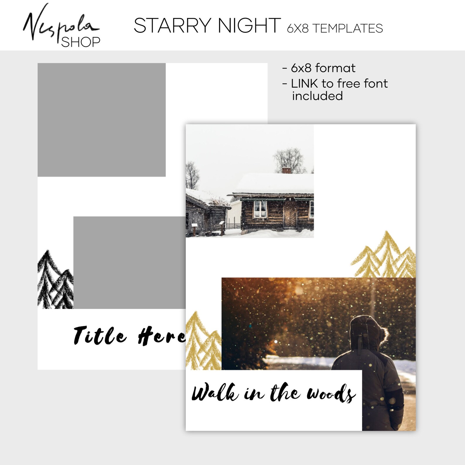 Starry Night Templates 6x8 Digital Project Life Templates - Etsy