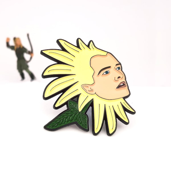 Legolas Orlando Bloom Pin | Lord of the Rings Enamel Pins | LOTR Inspired Funny Jewelry | Elven Leaf Brooch