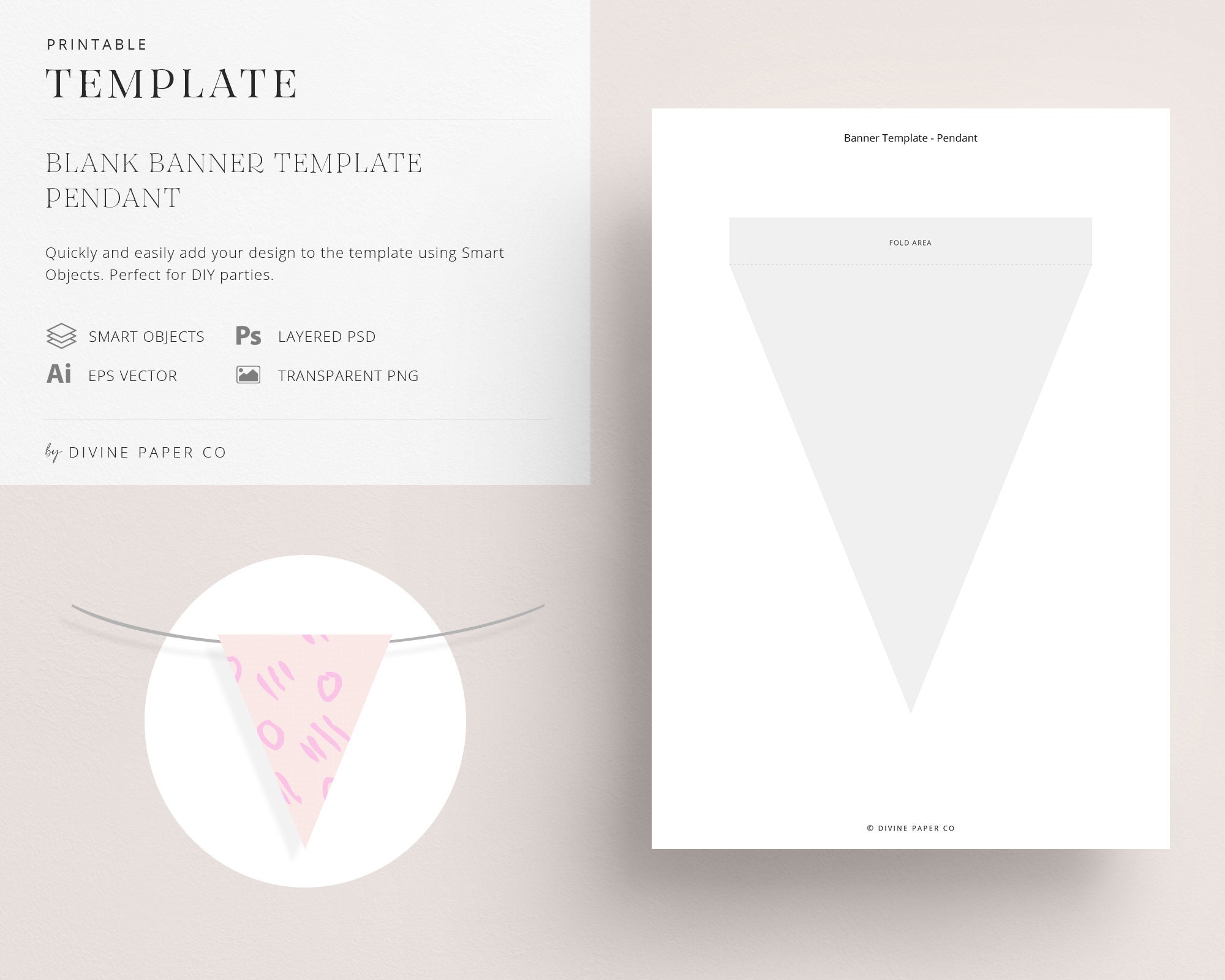 Party Banner Digital Template Pendant Design. Editable Blank  Etsy For Diy Party Banner Template Party Banner Digital Template Pendant Design. Editable Blank  Etsy For Diy Party Banner Template