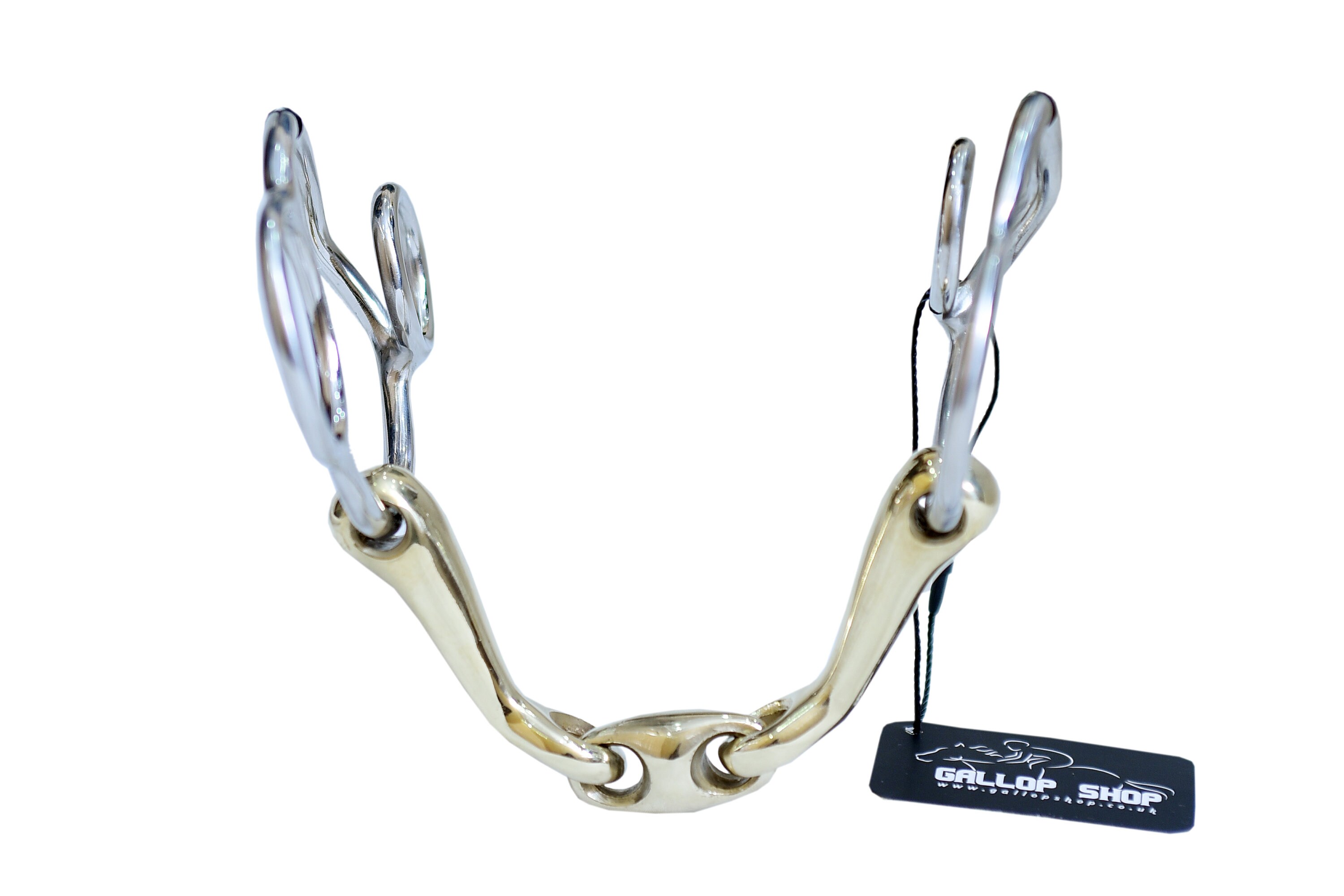 Horse Snaffle Bit  Bevel Loop Ring Wilkie Lozenge Fat Stainless Verbindend Angle 