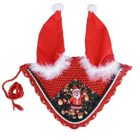 Christmas Ear Bonnet Horse Ears Santa Claus Fly Veil Christmas Ear Bonnet Horse Ears Santa Claus Fly Veil