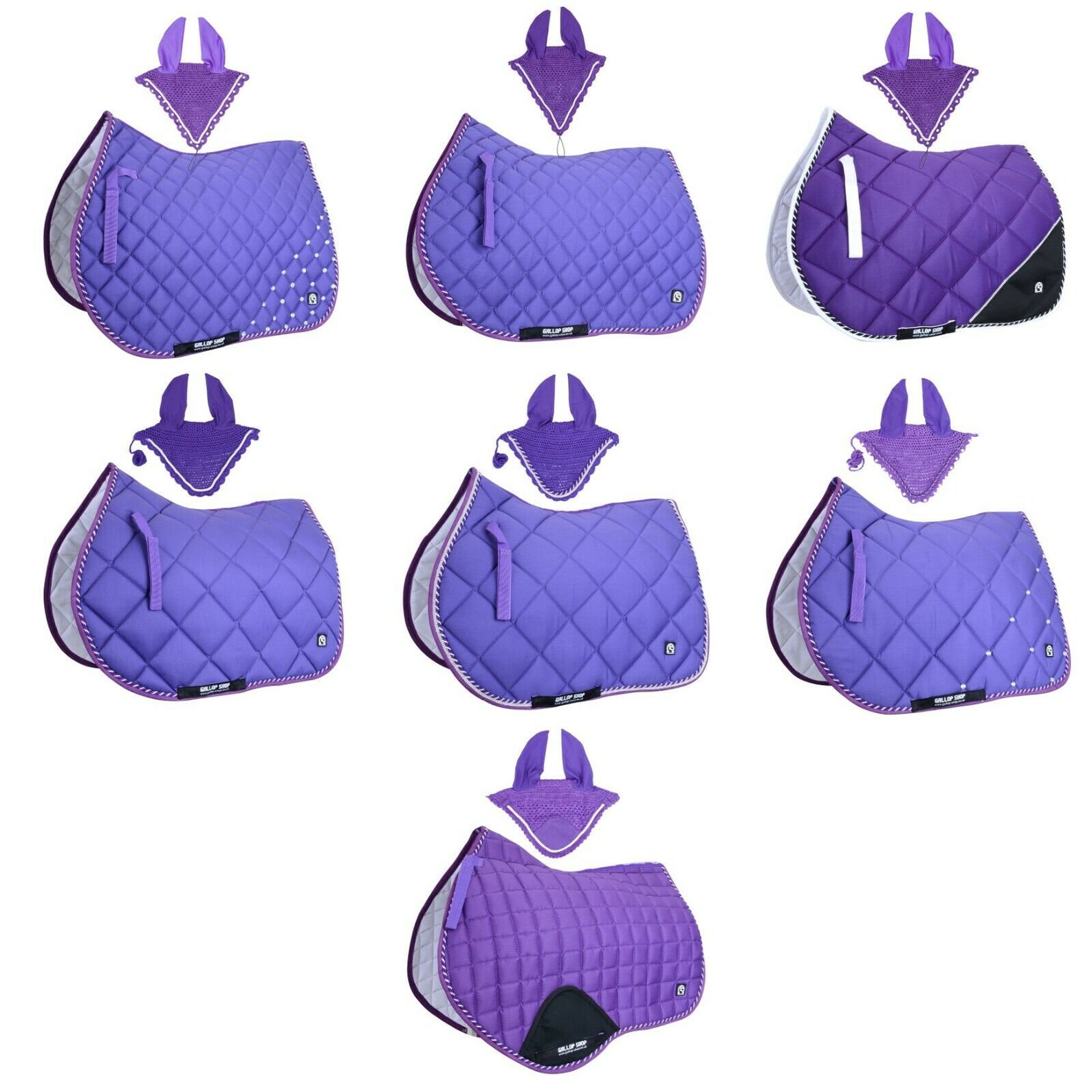 Purple Numnah Saddle Pads Collection with Matchy Veils / Horse Etsy