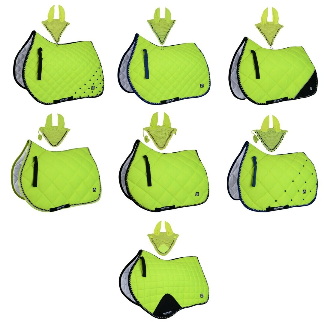 Fluorescent Yellow Numnah Saddle Pads Collection With Matchy Etsy Canada