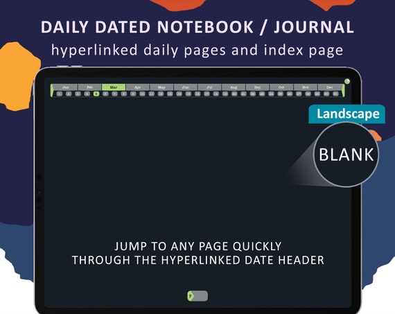Blank Digital Notbook Landscape Dark Edition Black Paper | Etsy