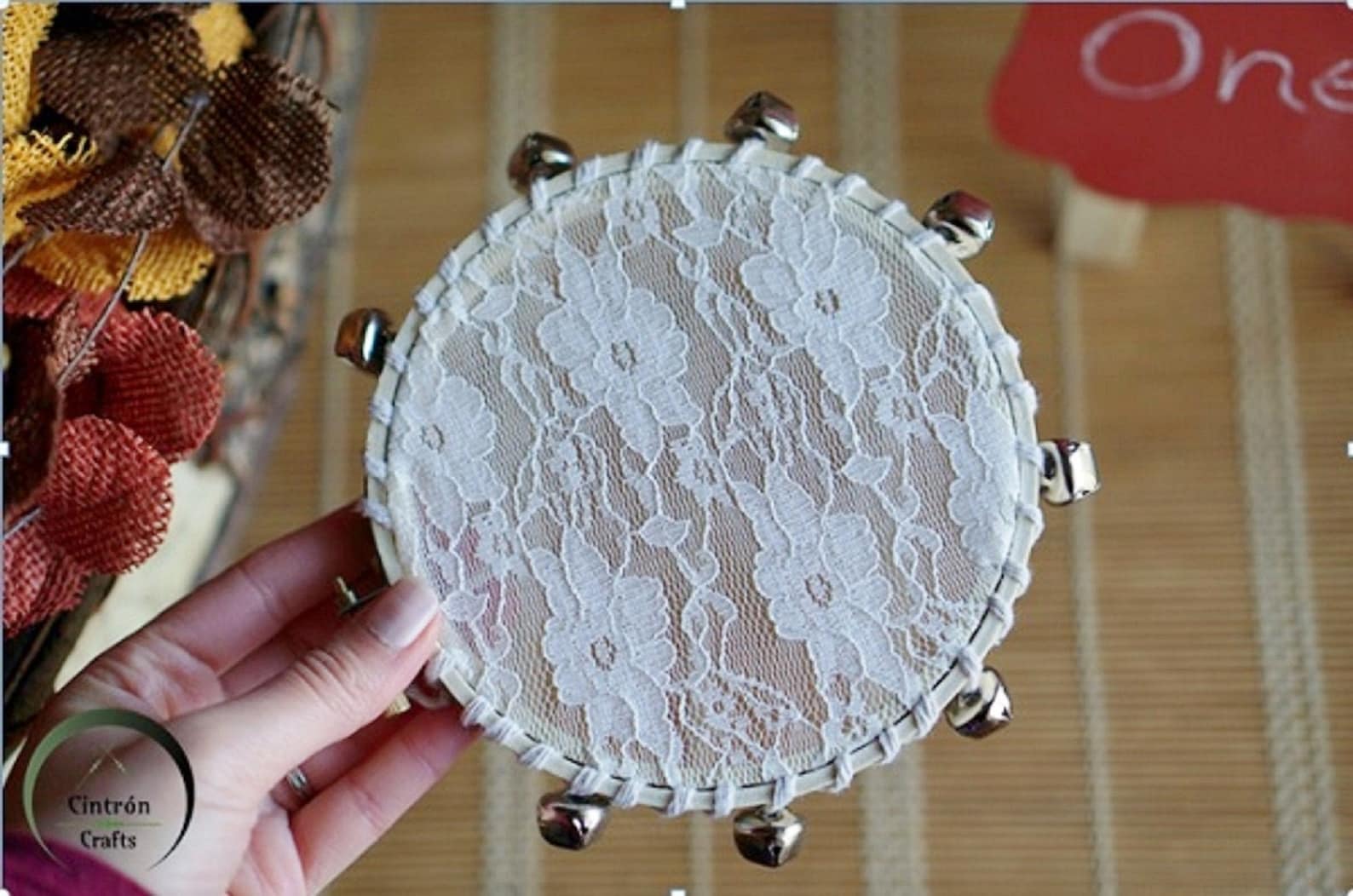 Lace Tambourines Wedding Tambourines Eco Friendly Wedding Etsy