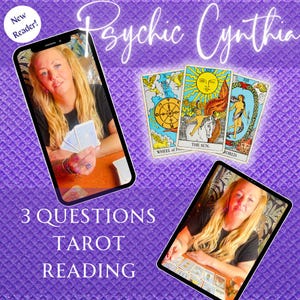 Lettura dei tarocchi psichici Fai 3 domande su amore, carriera, finanze, e-mail veloce da Psychic Cynthia - Previsioni psichiche - Consegna rapida