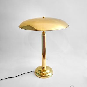 Bauhaus Brass Desk Lamp 1930s Mushroom Mid-century Modern Lighting Vintage Design