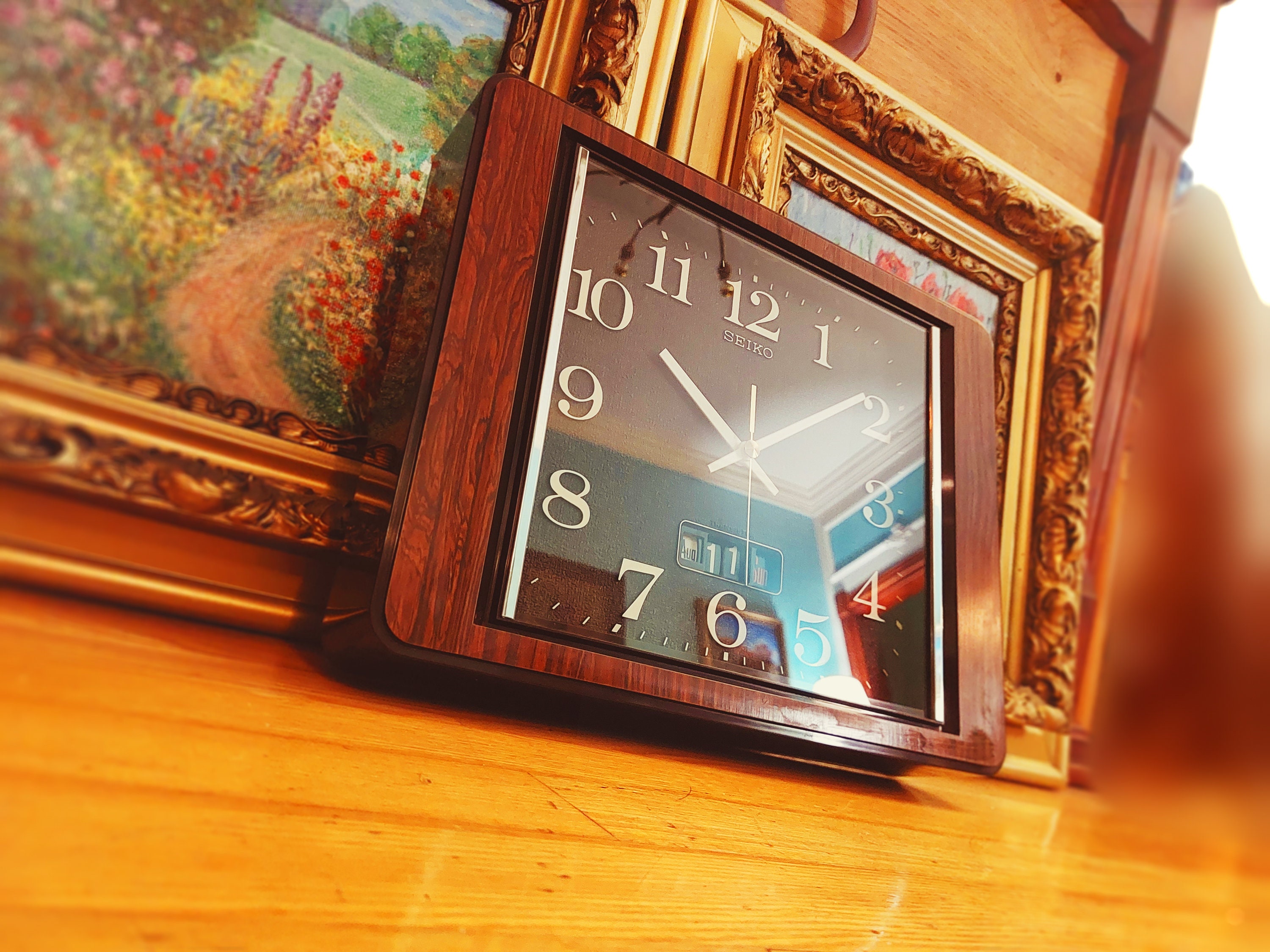Seiko Tc 804 Large Clock Japan 1960s Top Quality Wooden Art