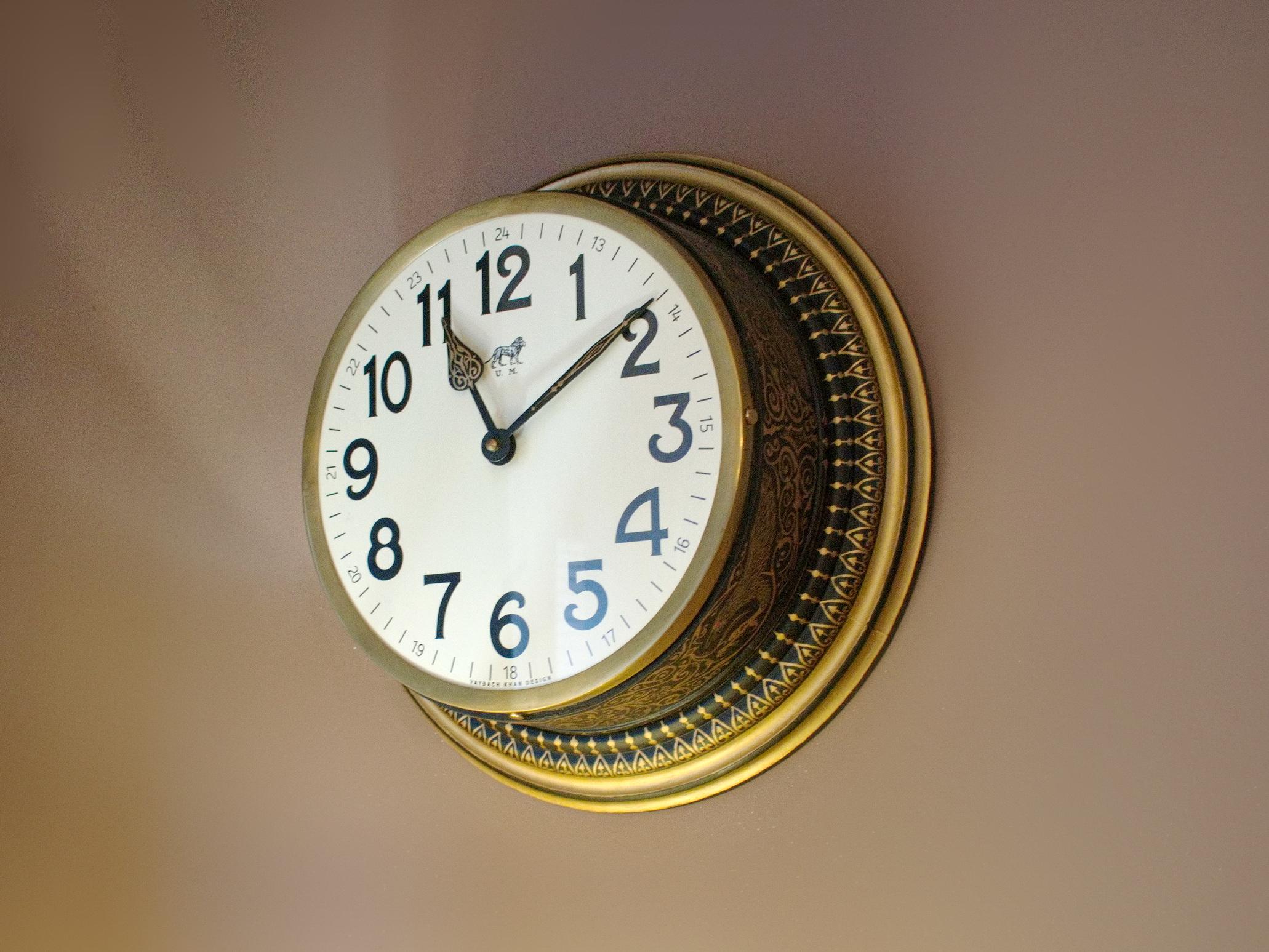 Vintage Art Deco Wall Clock: Hand-Painted German Clock, Restored