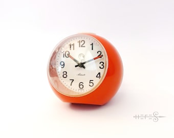 Vintage Adriatic Alarm Clock: Orange Space Age Atomic Design