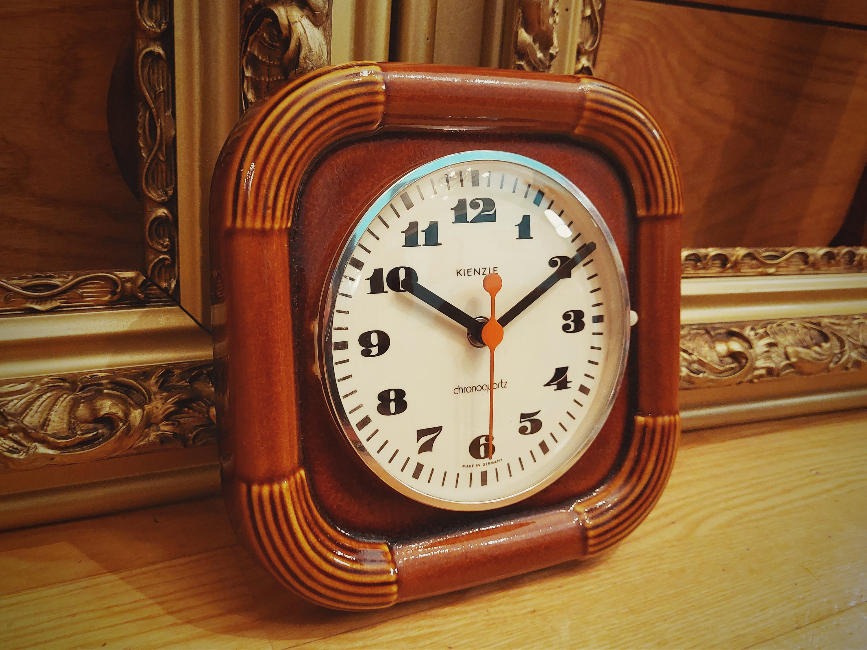 Kienzle Ceramic Wall Clock Germany 1970's Mid Century Vintage