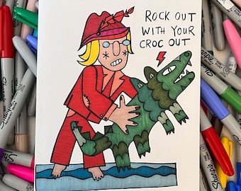 Rock Out With Your Croc Out Notebook, 100 Page Lined Journal