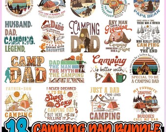 Camping dad png bundle, King of the Campfire Camping Dad PNG Sublimation Bundle | Digital Download | Clipart