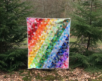 Rainbow Hexie Quilt | Paper Pattern