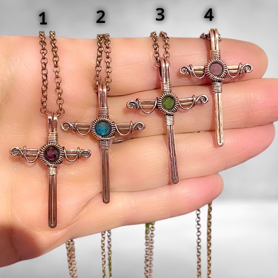 Copper Cross Handmade Copper Wire Wrap Cross
