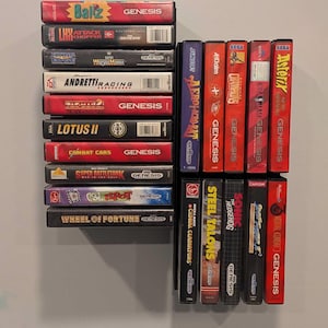Wall Mount Storage System for Complete in Box (CIB) SEGA Genesis Video Games