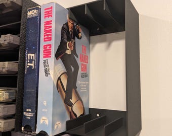 VHS Tape Wall Mount – Modular Storage Rack & Organizer (Holds 5 Tapes)