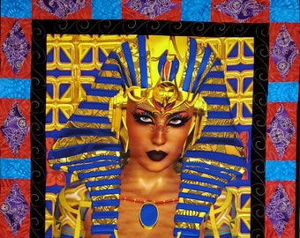 African art quilt, African art home decor, African queen quilt, Wakanda art quilt, quilted wall hanging