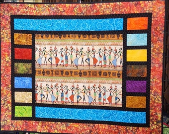 African quilted wall hanging, African fabrics, batik fabrics, African home decor, mothers day gift,