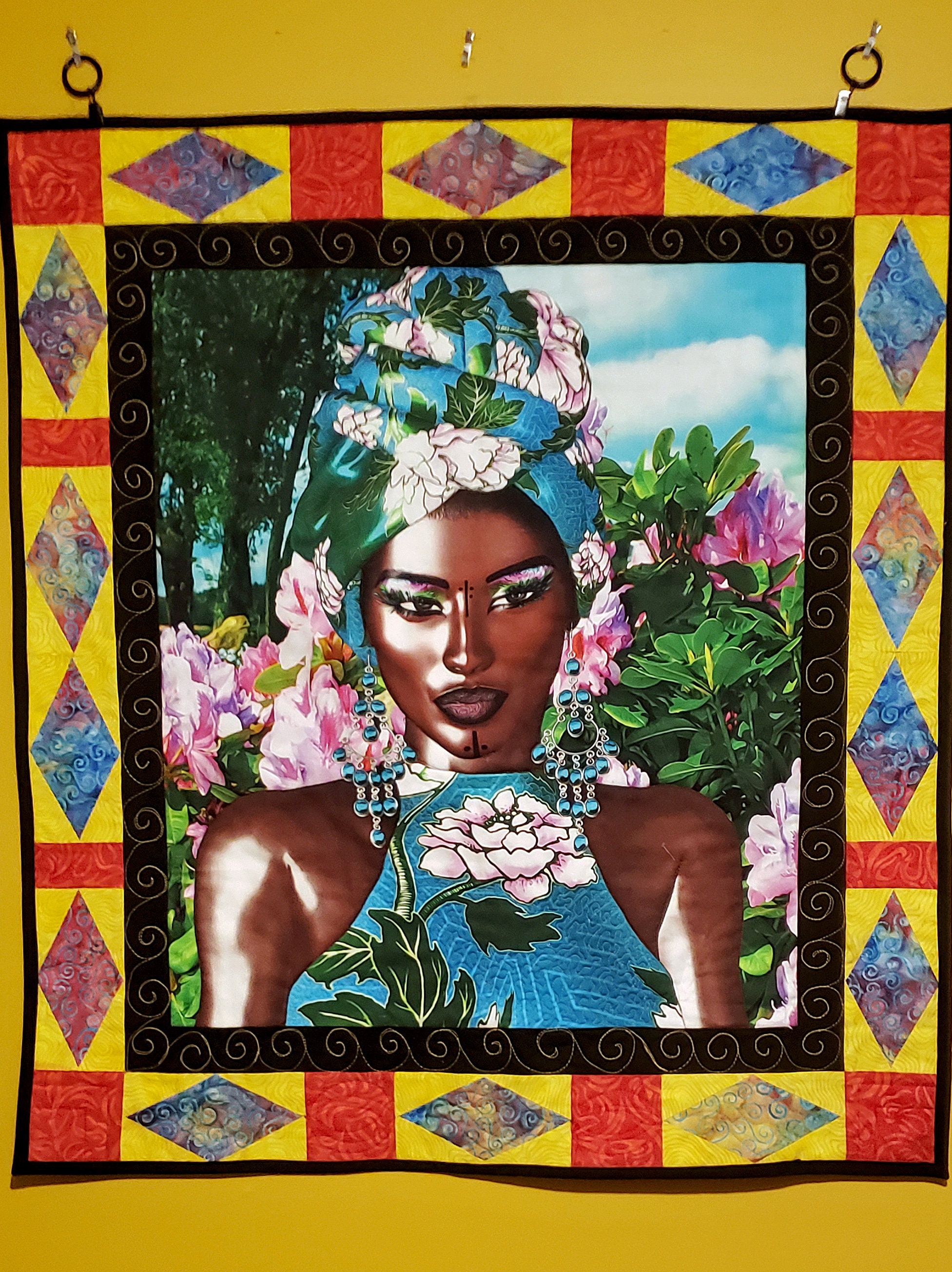 Wall Hangings handmade African art quilt quilted wall hanging African queen quilt Wakanda art