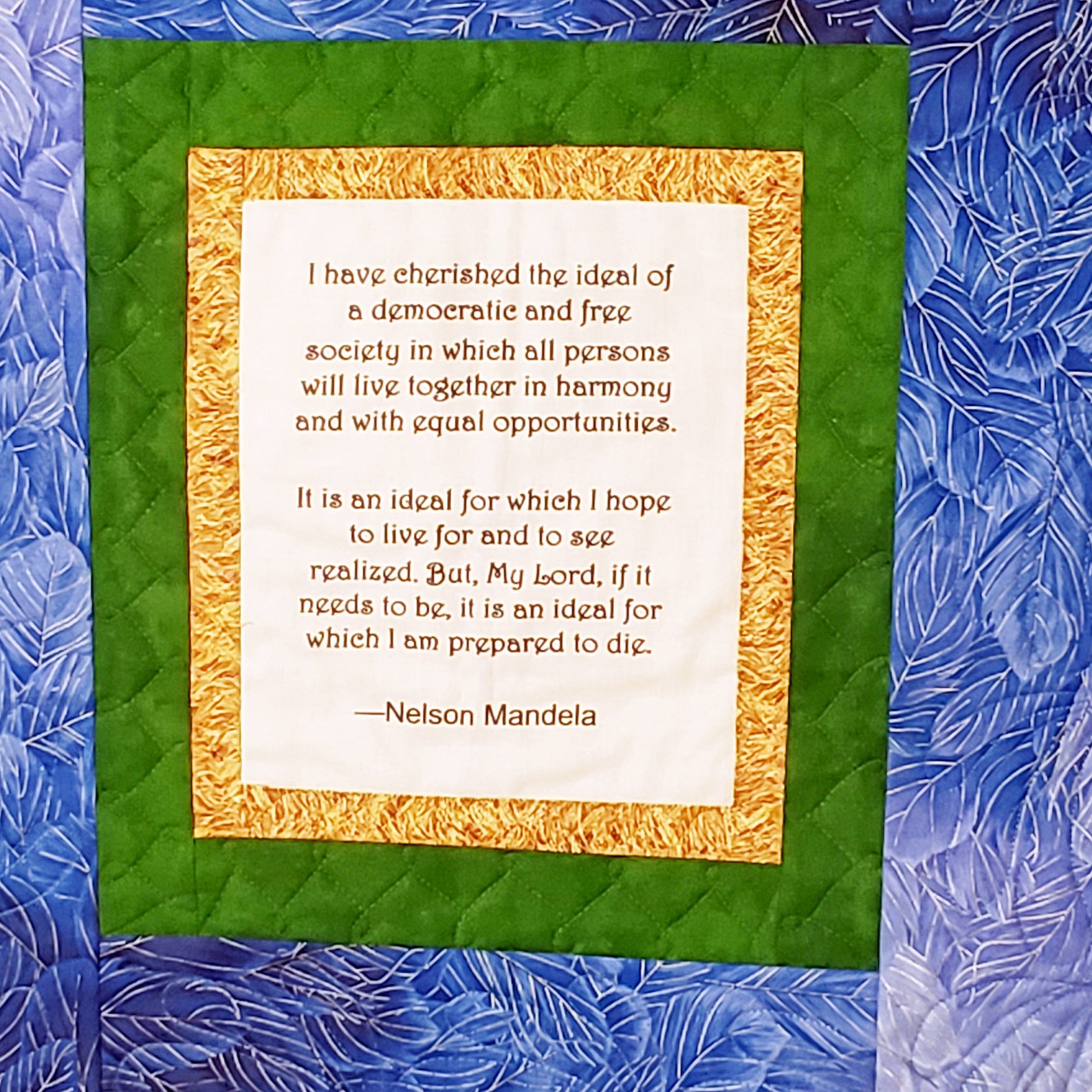 Nelson Mandela, African Quilt, Handmade African Wall Hanging, Kwanzaa Quilt, Wakanda Wall Art
