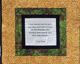 Rosa Parks quilt, african fabric quilt, handmade quilted wall hanging, african wall art