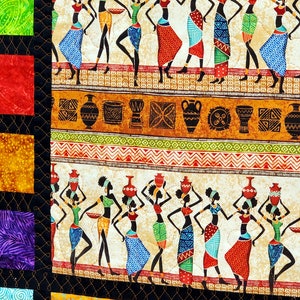 African quilted wall hanging, African fabrics, batik fabrics, African home decor, mothers day gift, image 5