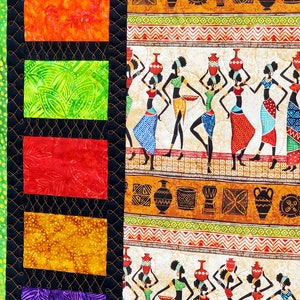 African quilted wall hanging, African fabrics, batik fabrics, African home decor, mothers day gift, image 6