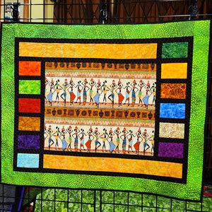 African quilted wall hanging, African fabrics, batik fabrics, African home decor, mothers day gift, image 1