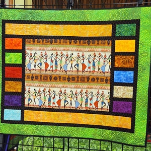 African quilted wall hanging, African fabrics, batik fabrics, African home decor, mothers day gift, image 4