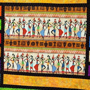 African quilted wall hanging, African fabrics, batik fabrics, African home decor, mothers day gift, image 9