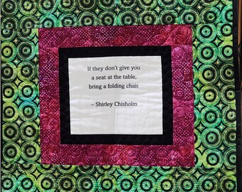 Shirley Chisholm quilt, african fabric quilt, handmade quilted wall hanging, african wall art