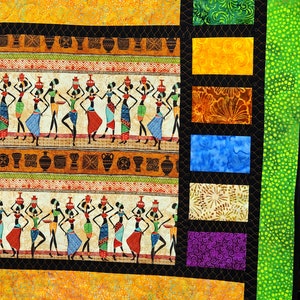 African quilted wall hanging, African fabrics, batik fabrics, African home decor, mothers day gift, image 8