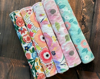 floral burp cloths