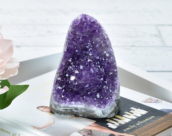 Crystals | Amethyst Geode | Large Amethyst Cluster Cut Base | Amethyst Geode Raw Amethyst Healing Crystal Tower Natural Amethyst Crystal