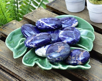 Sodalite Palm Stone Sodalite Worry Stone Sodalite Tumbled Stone Crystal Healing Stones Crystal Decor Crystal Gifts Spiritual Gifts
