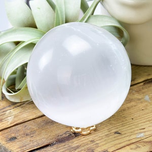 Glimmering Selenite Sphere: The Ultimate Healing Crystal Ball for Crown and Third Eye Chakra Activation