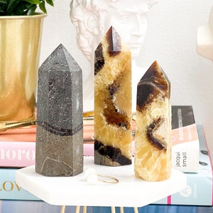 Septarian Dragon Crystal Tower: Polished Root Chakra Obelisk