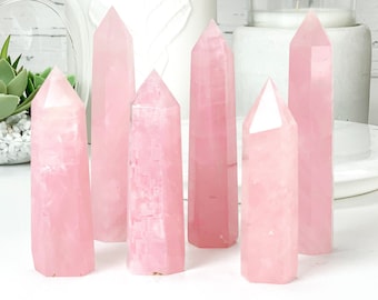 Rose Quartz Crystal Tower: Healing Gemstone Point