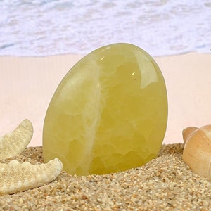 Lemon Calcite Crystal Palm Stone | Calcite Worry Stone | Calcite Crystal | Yellow Calcite | Healing Crystals And Stones
