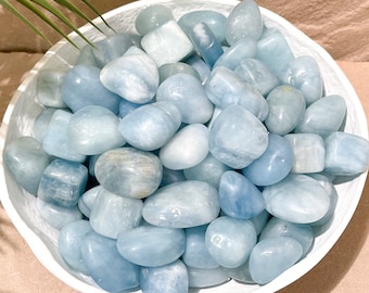 Aquamarine Tumbled Healing Crystals | Small Crystals | Car Crystals |