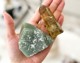 Citrine & Aventurine Crystal Set: Abundance, Prosperity, Wealth