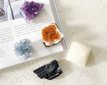 Crystal Set: Amethyst, Citrine, Celestite, Selenite, Black Tourmaline