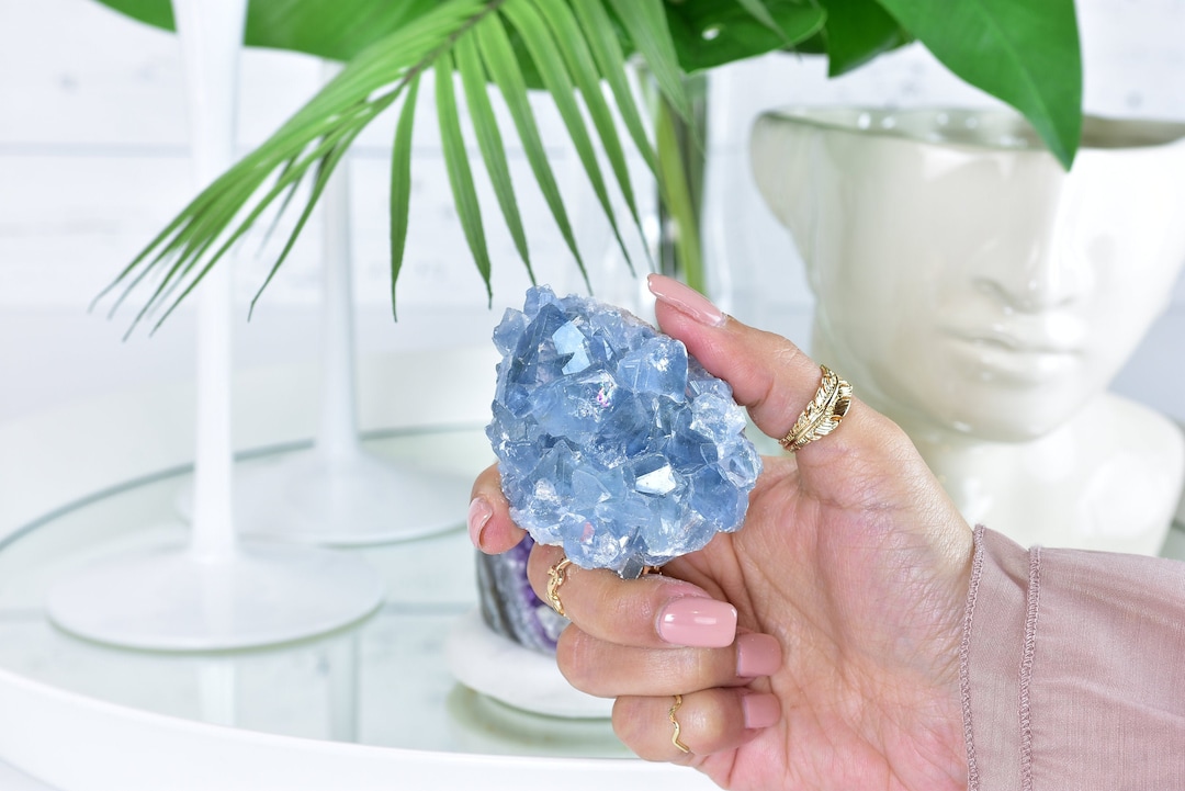 Raw Celestite Crystal Cluster: Madagascar Blue Healing Crystal - Etsy