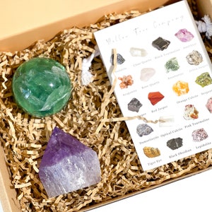 Amethyst and Fluorite Gift Set, Crystals, Crystal Sets, Crystal Home Decor, Large Crystals, Gifts, Christmas Gift Ideas, Crystal Kits