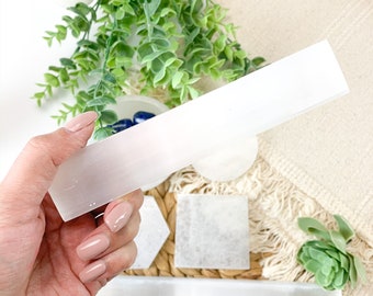 Selenite Charging Plate: Natural Crystal Slab for Energy Cleansing (5.5 inch)