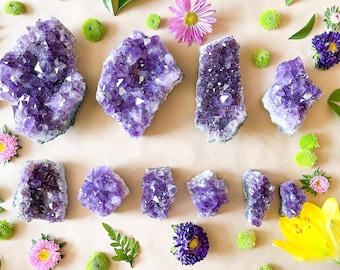 Raw Amethyst Crystal Cluster: Natural Purple Geode