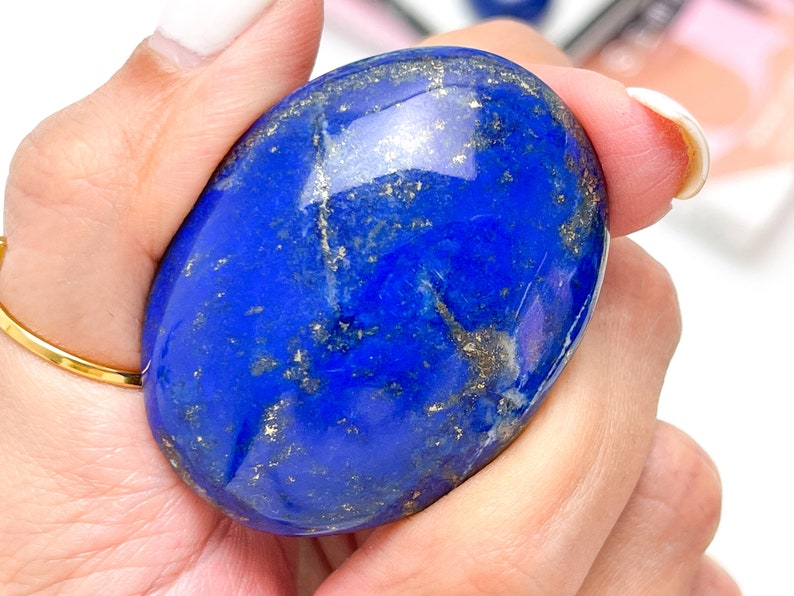 Lapis Lazuli Palm Stone  Lapis Lazuli Worry Stones  Healing image 8