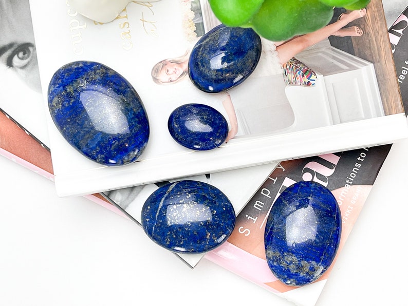 Lapis Lazuli Palm Stone  Lapis Lazuli Worry Stones  Healing image 2