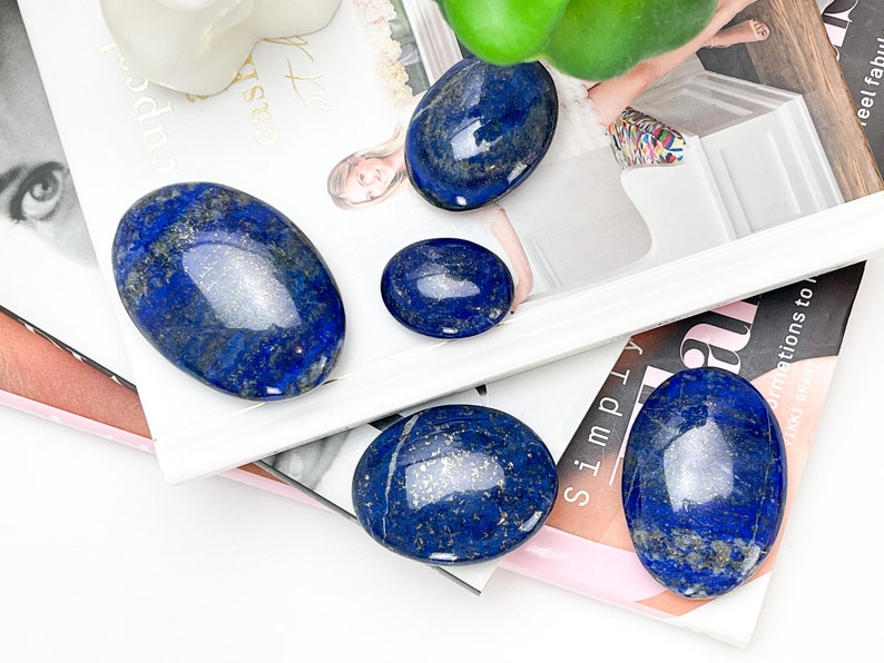 Lapis Lazuli Palm Stone  Lapis Lazuli Worry Stones  Healing image 1